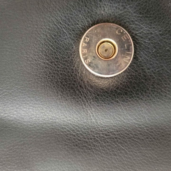 Black leather authentic Celine clutch - Picture 6 of 9